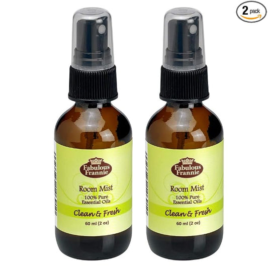 Fabulous Frannie Clean & Fresh Essential Oil Pillow or Room Mist A Perfect Blend of Lavender and Lemon Pure Essential Oils 2oz Each 2pk