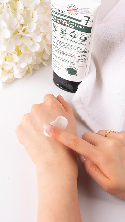 Dr.ato Ultra Rescue Cica Lotion for Body & Face Korean Skincare (5.4 Fl Oz)