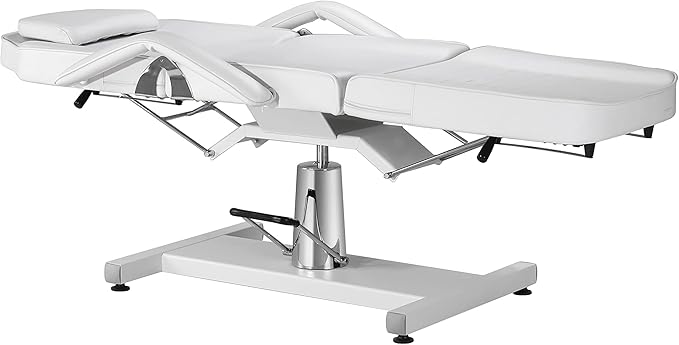 TATARTIST Hydraulic Facial Bed Esthetician Chair Portable Massage Table Professional Spa Chair 360° Rotate Beauty Medical Tattoo Chair Salon Treatment Table (White)