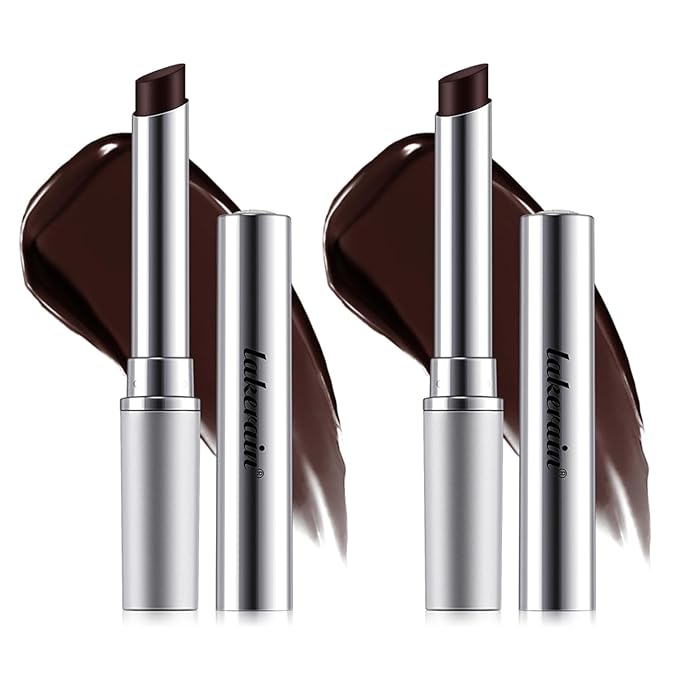 2Pcs Honey Noir Lipstick,Nourishing Honey Noir Lipgloss, Black Lip Tint,Deep Moisturizing Black Cherry Tint Lip Balm,Hydrating Lipgloss for All Skin Tones（2Pcs black）