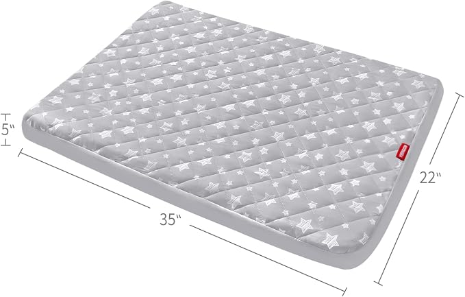 Waterproof Dog Bed Covers Replacement Lovely Grey Star Print, 22x35 Inches | Washable Pet Hair Easy to Remove, Noiseless Quilted Puppy Pet Bed Cover , for Dog/Cat, Cover Only