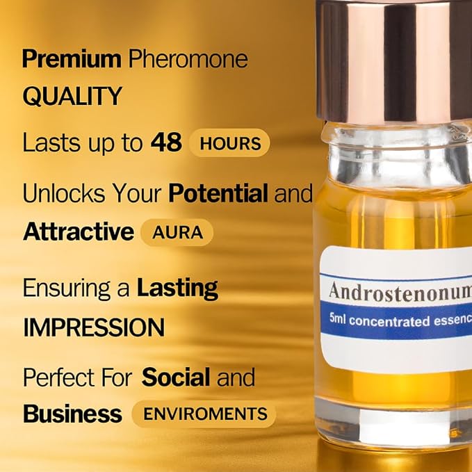 Pheromone Cologne for Men ANDROSTENONUM Strong Roll On Perfume Oil with 48-Hour Long-Lasting Formula - Mens Cologne Pheromone Perfumes for Daily Wear - The Original Perfumes for Men 0.17 Fl Oz