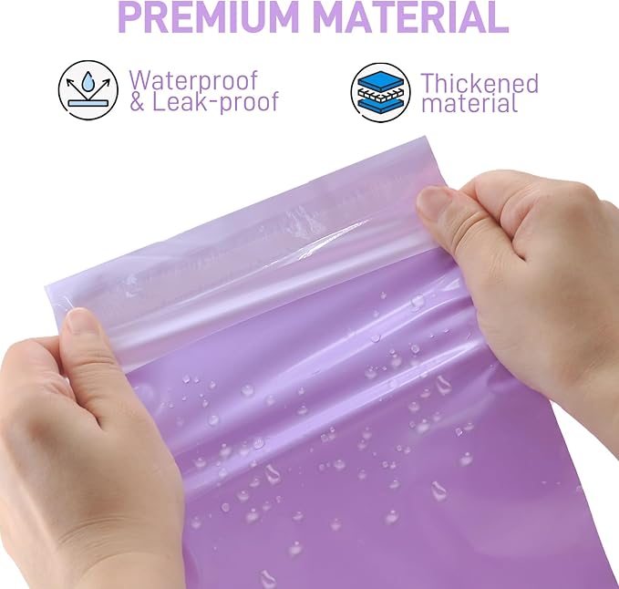 Sanitary Napkin Disposal Bags FARVIGOR, 100Pcs Women Feminine Hygiene Disposal Bags for Tampons and Pads, Personal Disposal Bag Self-Sealing, Privacy Protection, 9.8x5.9"(Purple)