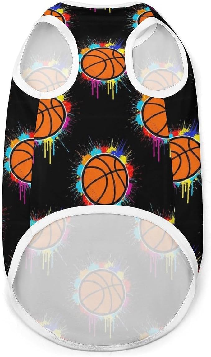 Soft Breathable Clothes Puppy Vest Cat Cute T Shirt Costumes Dog Shirt Orange Basketball