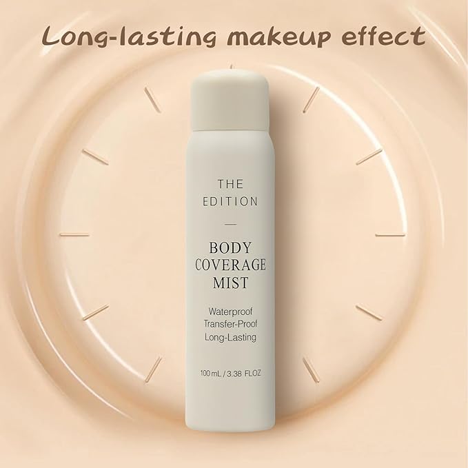 The Edition Body Coverage Perfector Spray – Flawless Full Body & Leg Makeup | Skin-Perfecting Foundation, Tattoo & Scar Concealer, Waterproof, Long-Lasting & Transfer-Proof (Golden Clear)