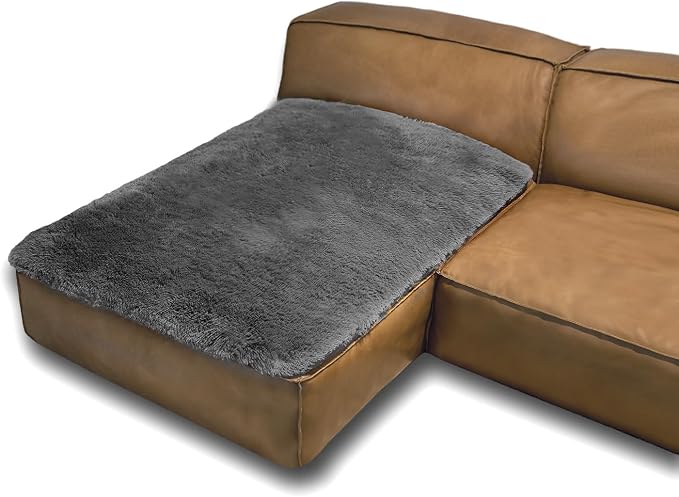 Dogs/Cats Bed Mats, Dog Pad Washable Removable Couch Cover with Anti-Slip Back, Plush Long Fur Mat, Perfect for Small, Medium and Large Dogs.(Dark Gray, 40"x50")