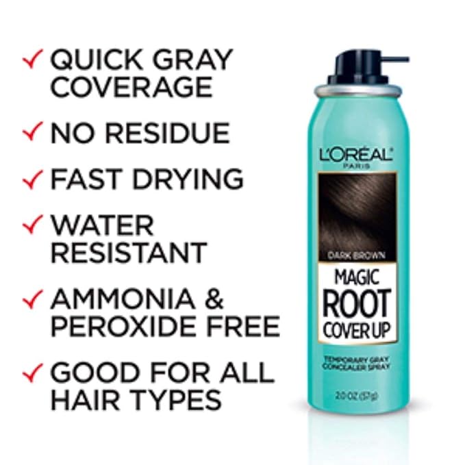L'Oreal Paris Magic Root Cover Up Gray Concealer Spray Red 2 oz.(Packaging May Vary) (Pack of 2)
