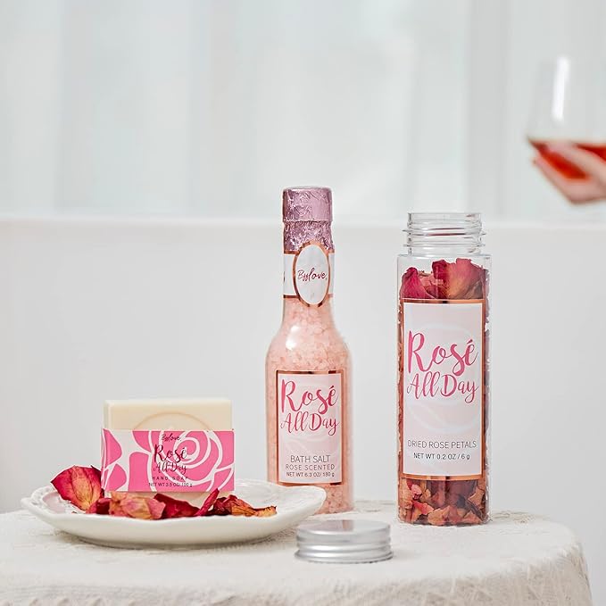 BFF LOVE 6 Pcs Rose Spa Set for Women, Spa Gifts for Women, Gift Set for Her, Spa Kit for Birthday, Mother's Day, Valentine's Day Gifts for Mom,Wife,Girlfriend