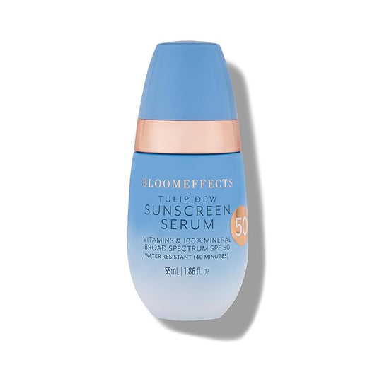 Bloomeffects - Tulip Dew Sunscreen Serum With Broad Spectrum Mineral SPF 50 (Water-Resistant Up To 40 Minutes) | Cruelty-Free Clean Beauty (1.86 fl oz | 55 ml)