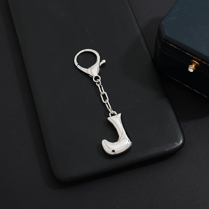 WOWORAMA Initial Letter Keychain for Women Chunky Gold Bubble Letter Bag Charm Purse Charm Personalized Keyrings Accessories
