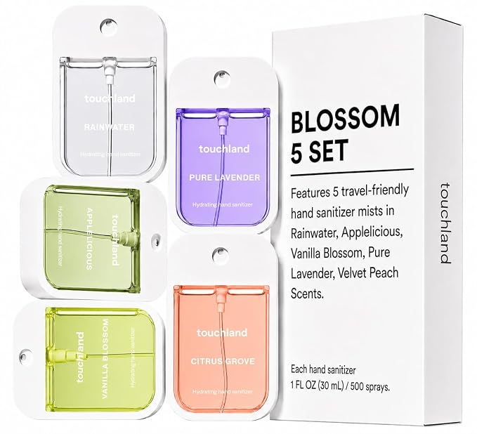 Touchland Hand Sanitizer Spray, Blossom 5 Set - 5 x 1 FL OZ