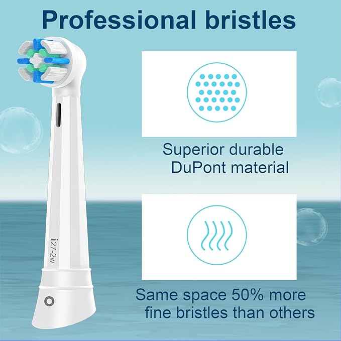 6PCS iO Replacement Heads Compatible with Oral b iO 2/3/4/5/6/7/8/9/10 Series Electric Toothbrush,Gum Care Toothbrush Head Compatible with Oral b iO Replacement Heads,White