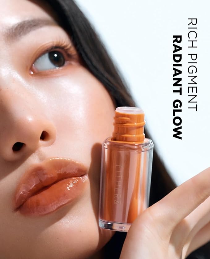 EITHER& Dewy Syrup Tint 02 – Tokyo Blossom | Vibrant & Fresh Color Lip Tint, All-Day Juicy Glow, Smudge-Proof, Hydrating, Long-Lasting, Non-Sticky Formula (4.3g)