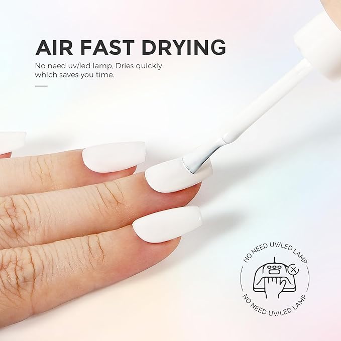 Milky White Nail Polish: Regular Nail Polish Quick Dry Fingernail Polish for Women Non-Gel Air Drying Nail Strengthener, Nail Lacquer for Nail Art Manicure Home DIY, 15ML