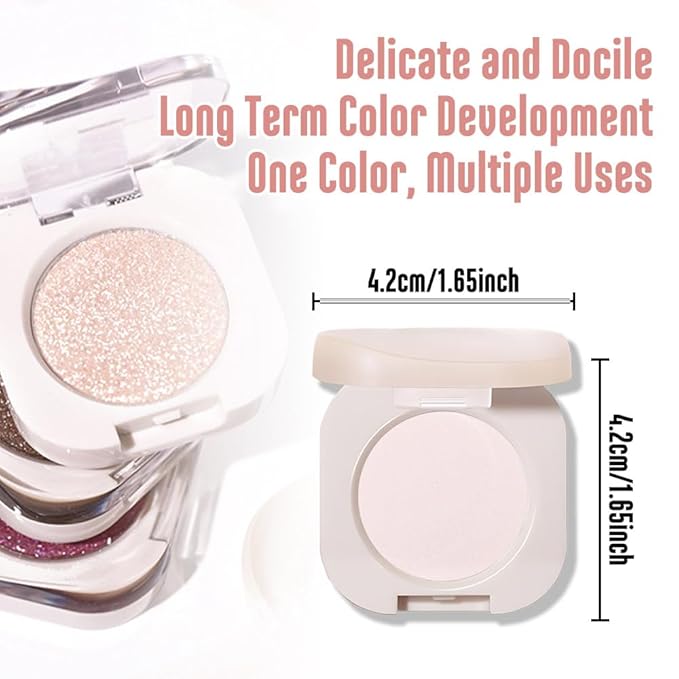 Single White Matte Eyeshadow,Bright Intense Monochrome Eye Shadow,Apply Makeup Easily,Matte Pressed Powder Single Eyeshadow,24 Hour Eye Makeup Longwear Waterproof