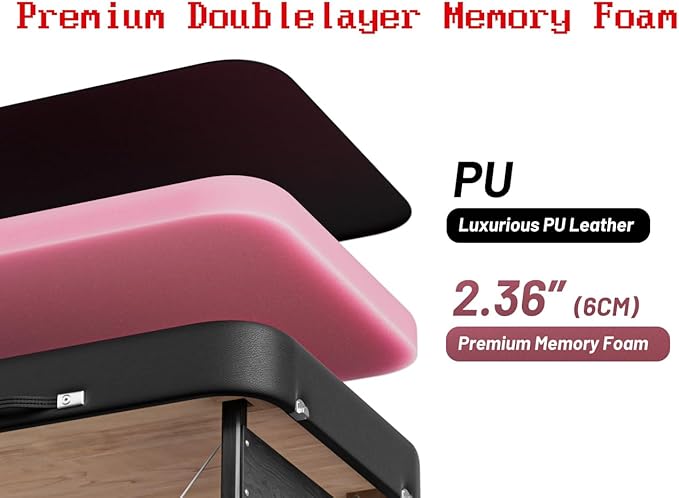 Professional Massage Table Portable 2 Fold Premium Elastic Foam Wooden Leg Hold Up to 1100LBS 10 Heights Adjustable with Carrying Bag All Black