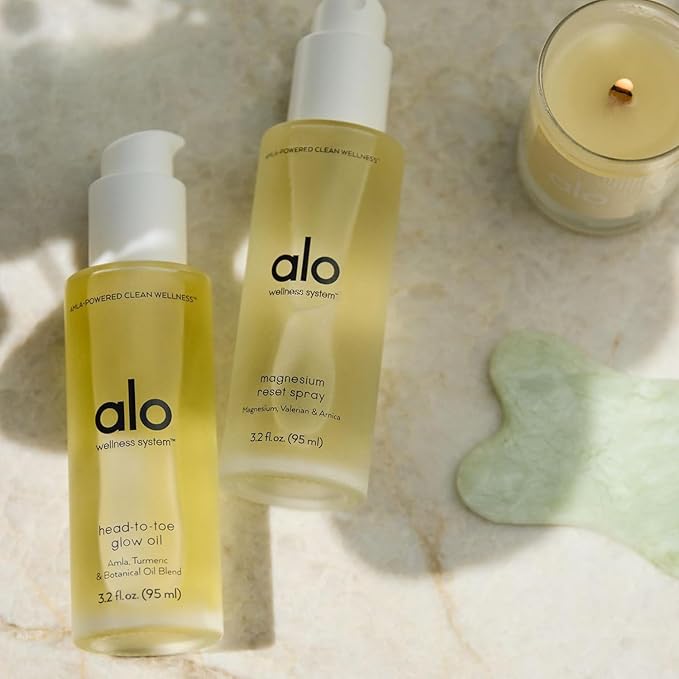 Alo Magnesium Reset Body Spray + Mini | For Sleep & Natural Stress Relief – Calming Blend with Magnesium, Valerian Root, Arnica & Essential Oils | Made in USA - 3.2 oz + 0.7 oz