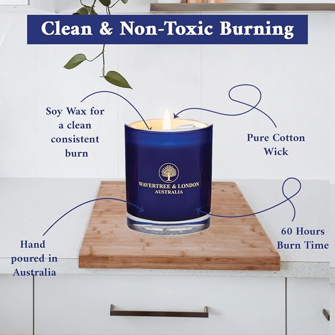 Luxury Cosmopolitan Soy Wax Candle - Hand Poured in Australia, 11.66 oz Glass Jar Fancy Candle, Strong Scented, Non-Toxic, Long Lasting 60 Hour Burn, Refreshing Natural Citrus Candle Gift