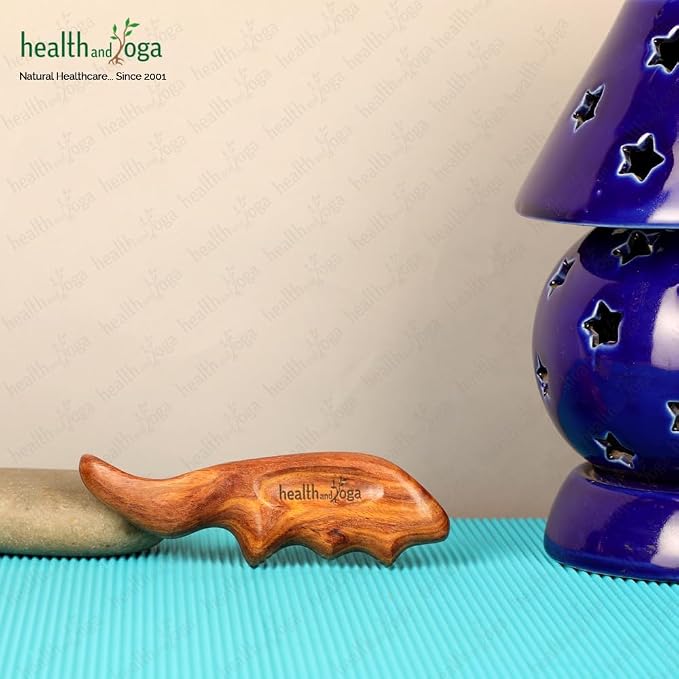 SoulGenie HealthAndYoga™ NatureSooth Handcrafted Wood Thumb Saver Massager - Effective Deep Tissue, Point & Trigger Point Massage for Pain Relief - Skin Friendly and Earth-Friendly Hand Massager Tool