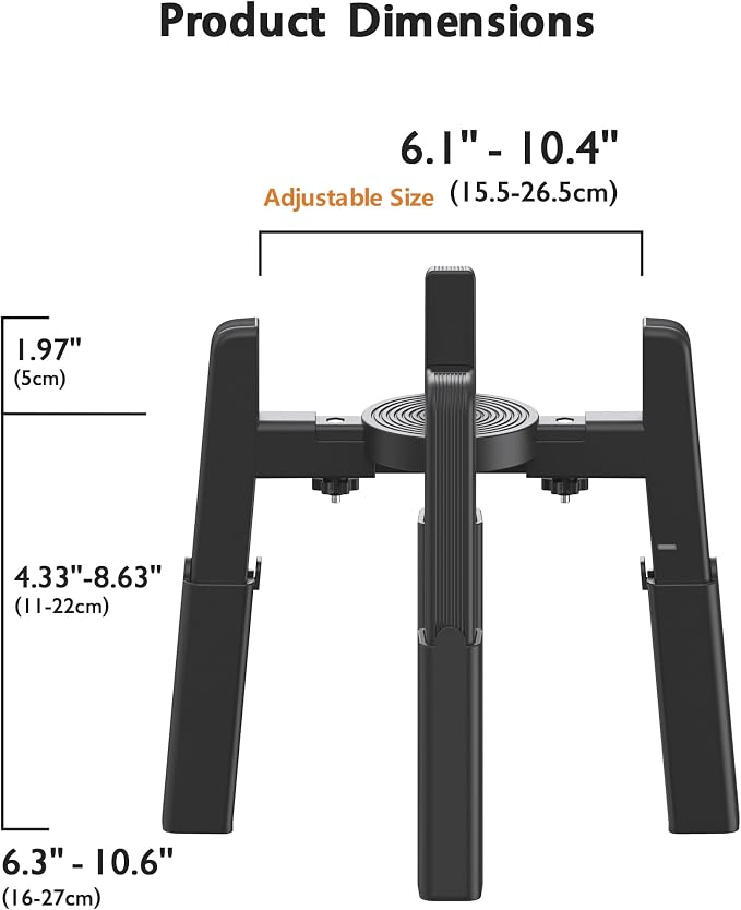 Dog Bowl Stand with Adjustable Height and Width [2 Pack, Stand Only] | Elevated Pet Water & Food Bowl for Medium Dogs, Stable and Anti-Slip Raised Bowl