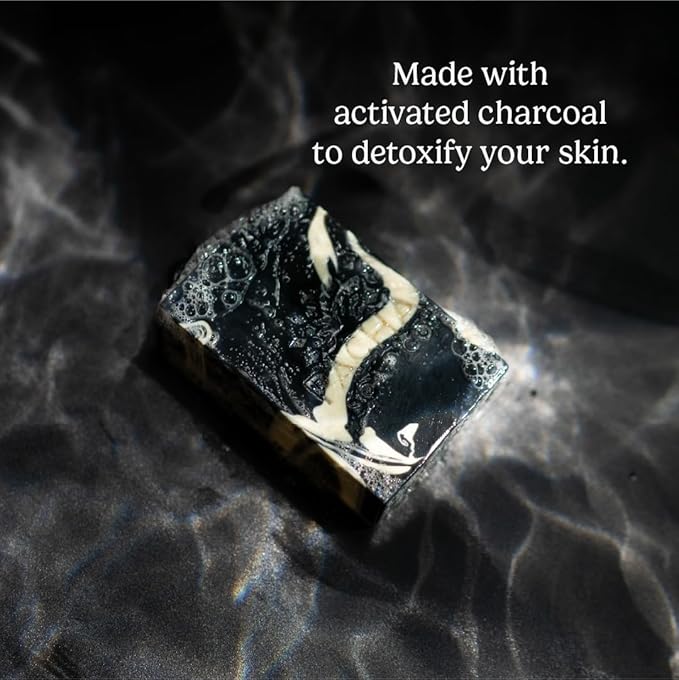 Pacha Soap Co. Bar Soap, Charcoal, 3-Pack (4 oz ea) - Premium, Handcrafted, Hydrating, Natural Face Wash, Hand Cleanser, Body Wash, Soothing Essential Oils
