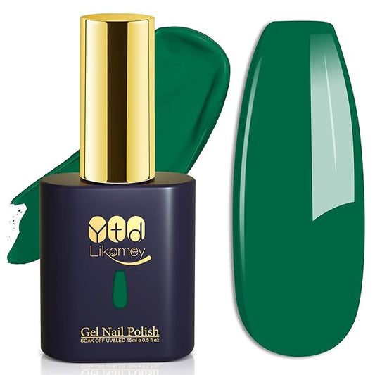 YTD Likomey Bright Green Gel Nail Polish,15ml Salon Home DIY Nail Art Manicure and Pedicure Fall Winter Soak Off UV Color Varnish,CS360