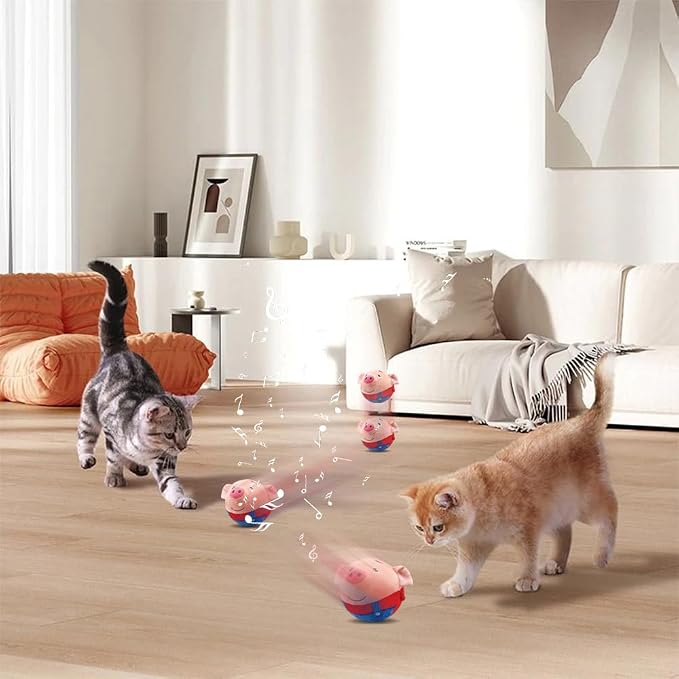 Interactive Dog Toys,2024 New Active Moving Pet Plush Toy,Squeaky Moving Dog Ball Toy,Rechargeable Puppy Toys to Keep Them Busy,Washable Pig Plush Toys(Blue Pig)
