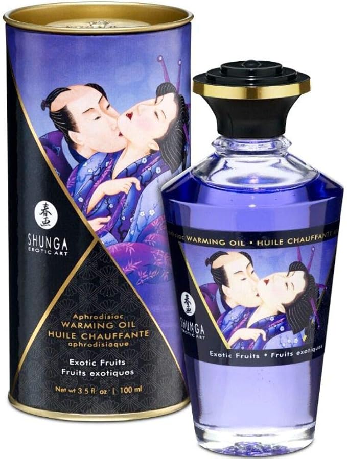 Shunga Warming Massage Oil, Exotic Fruits, 3.5 Fluid Ounce
