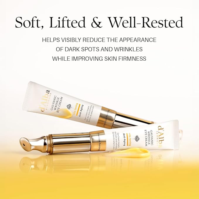 d'alba Piedmont Vita Toning Galvanic Eye Cream (0.51 fl oz), Hydrating & Firming Eye Cream with White Truffle, Collagen & Vitamin C, Radiance Care, Multi-Area Wrinkle Care