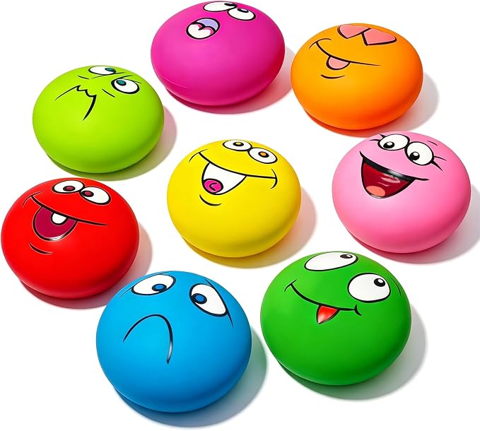 Squeaky Dog Toys for Small Dogs, Mini Breeds, 2.2" Flat Latex Ball