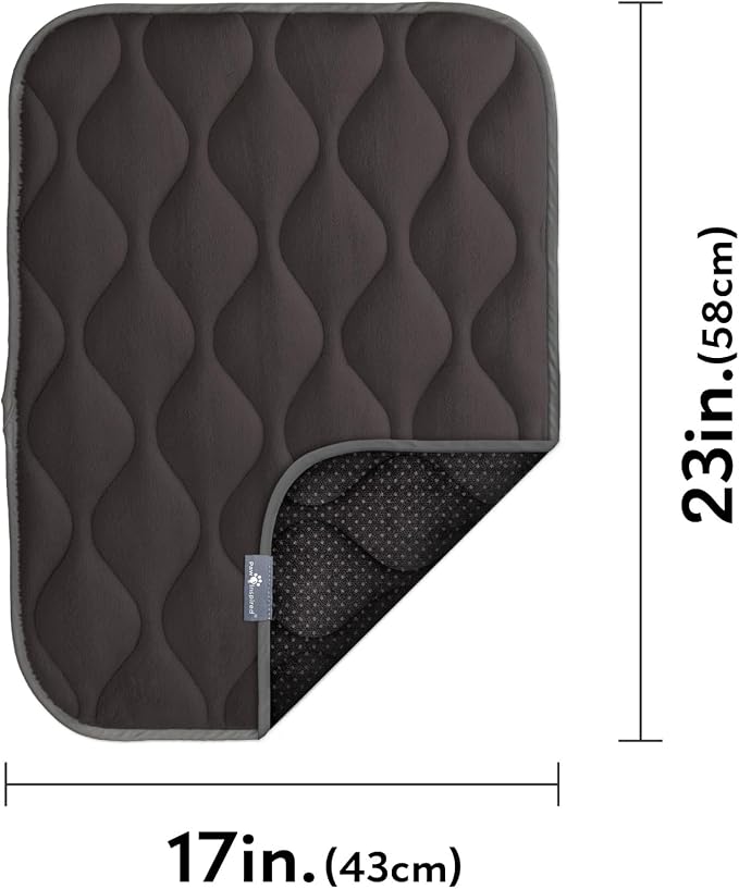 Paw Inspired Washable Padded Crate Mats for Dogs, Gray, 23x17 Inch | Fits 24-inch Kennels, Leakproof, Waterproof Bottom, Plush Dog Pad, Pet Bed