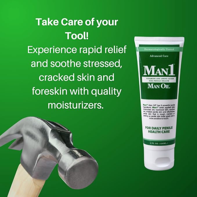 Man1 Man Oil Penile Health Cream - Advanced Care, treat dry, red, cracked, discolored, irritated or peeling male skin