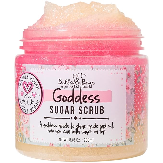 Bella & Bear Goddess Sugar Scrub Bundle Full size and Travel Size 6.7 & 3.4oz