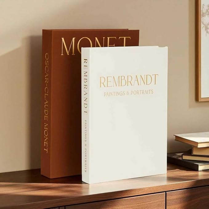 Faux Decorative Books with Hidden Storage – Classic Linen Aesthetic Boxes for Home Decor, Shelf Styling, Coffee Table Display, and Gift Scene Use