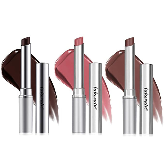 3PCS Honey Lipstick Tinted Lip Balm - Sheer Hydrating Lipstick for All Skin Tones - Moisturizing Lip Color, Nourishing Lip Balm with a Hint of Natural Black Cherry Tint (Black & Nude & Pink)