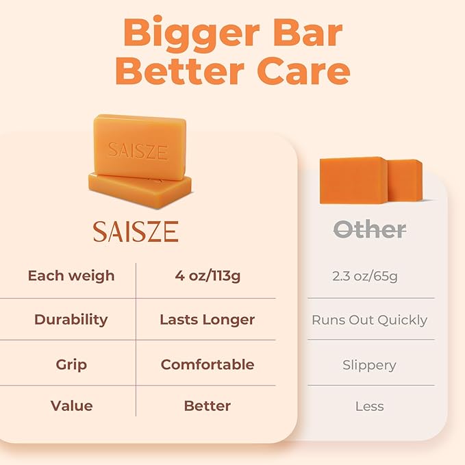 Turmeric Soap Bar, Kojic Acid Soap, 4oz x 2 BARS, Dark Spots Remover for Face and Body, Brightening, Hyperpigmentation