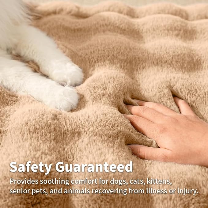SOMAHE Soft Plush Cat Bed Mat, Machine Washable, Small 23x15 Latte Coffee | Machine Washable + Non-Slip Paw Bottom: soft cat mat stays fluffy and steadier on floors, couches, and cat trees.