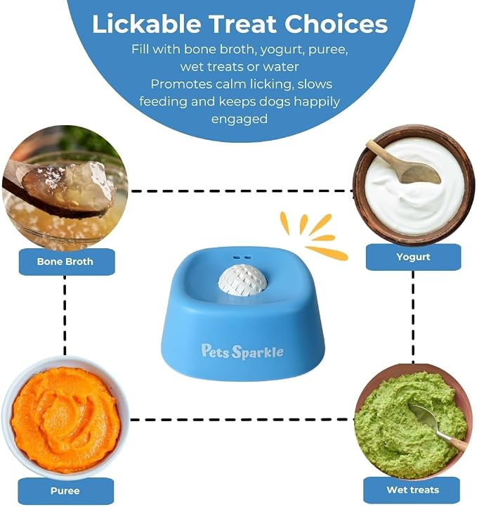 Slow Feeder Dog Bowls, Dog Licking Bowl with Ball, Interactive Puzzle Toy
