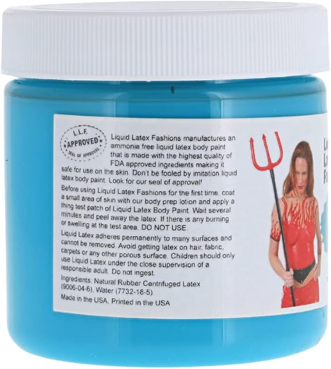 Teal 4 Oz - Liquid Latex Body Paint, Ammonia Free No Odor, Easy On and Off, Cosplay Makeup, Creates Professional Monster, Zombie Arts