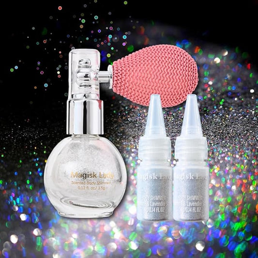 Rainbow Body Glitter Spray, Hair Glitter Spray, Body Shimmer Powder, Face Glitter Highlighter, Glitter Spray, Body Shimmer Spray for Skin, Rave Hairspray for Festival Party Halloween