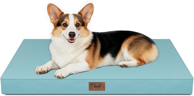Outdoor Waterproof Orthopedic Dog Bed for Large Dogs | Egg Crate Foam for Joint Support, TPU Waterproof Layer, Machine Washable 1680D Oxford Cover, 36 x 27 Inch, Up to 65 lbs