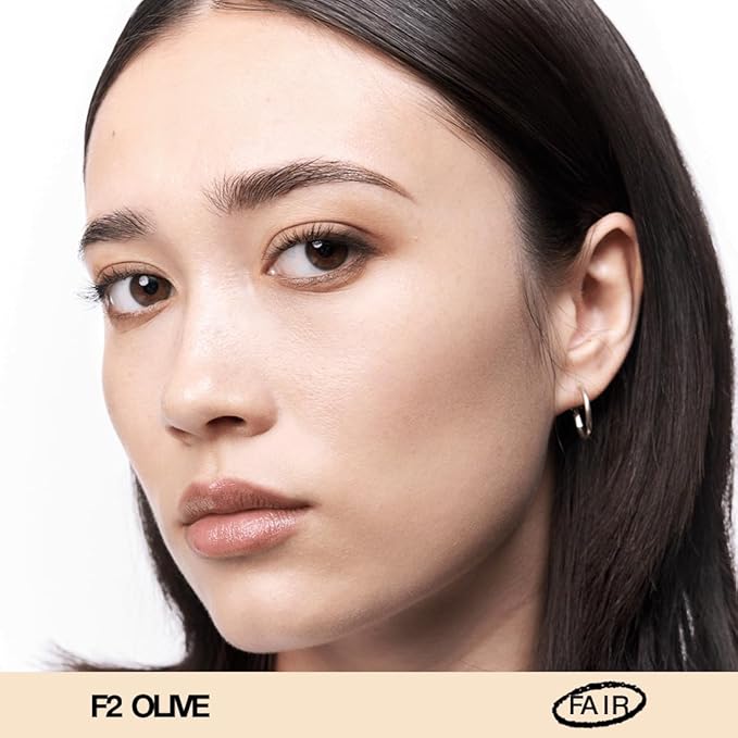 about-face THE PERFORMER Skin-Focused Foundation F2Olive – Medium Coverage, Long-Wear, Breathable & Buildable Base – Clean, Vegan, Hydrating Formula with Blue Agave & Chlorella – 1.08oz