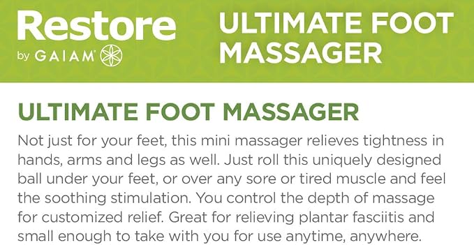 Gaiam Restore Ultimate Foot Massage Roller,Blue,(Pack of 12)