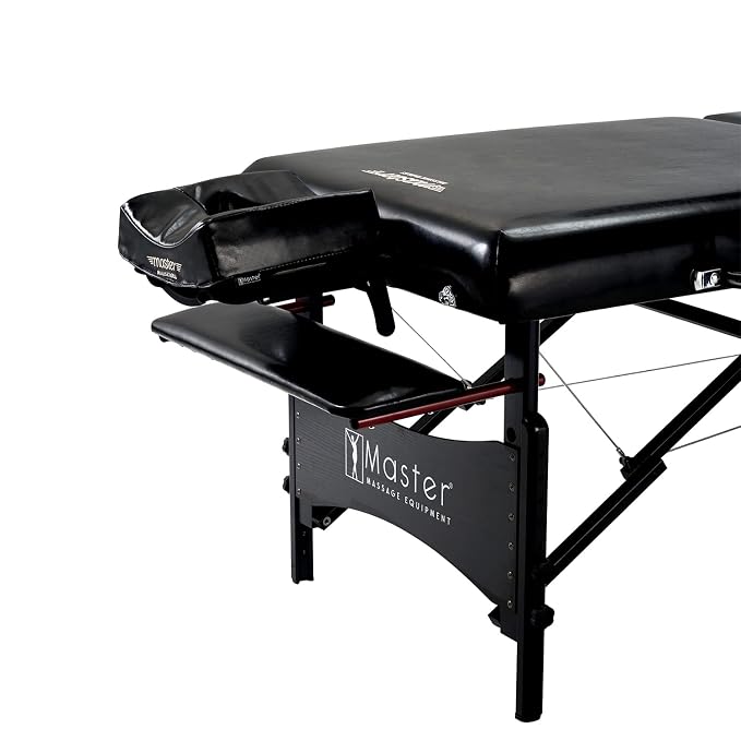 Master Massage 30" Galaxy Pro Portable Massage Table Package in Black with Aurora Multicolor Atmosphere Ambient Lighting System