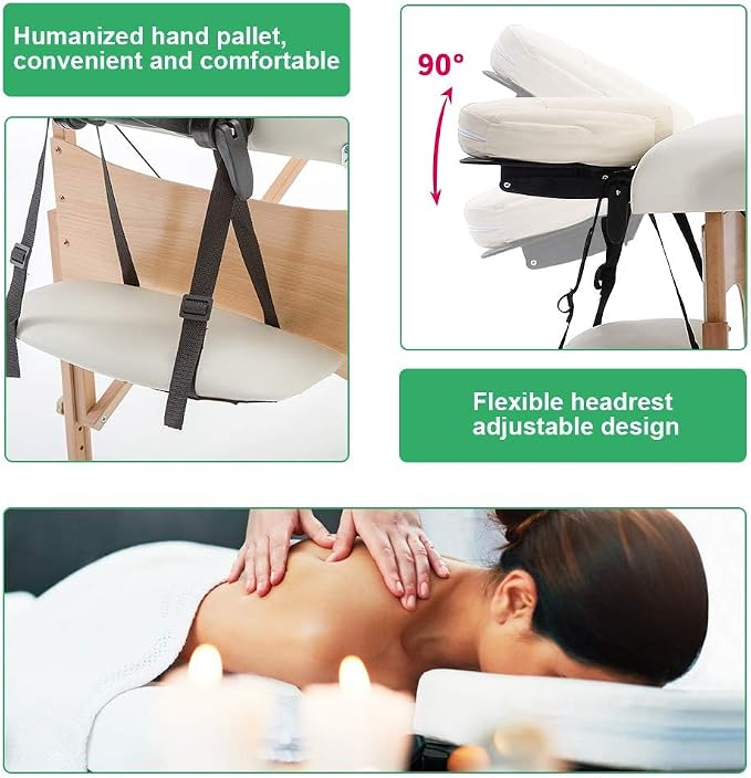 BestMassage Massage Bed Portable Massage Table 28 inch Wide Lash Bed Height Adjustable 2 Folding Spa Table with Non-Woven Bag for Spa Footmassage Facial CareSpa Tattoo