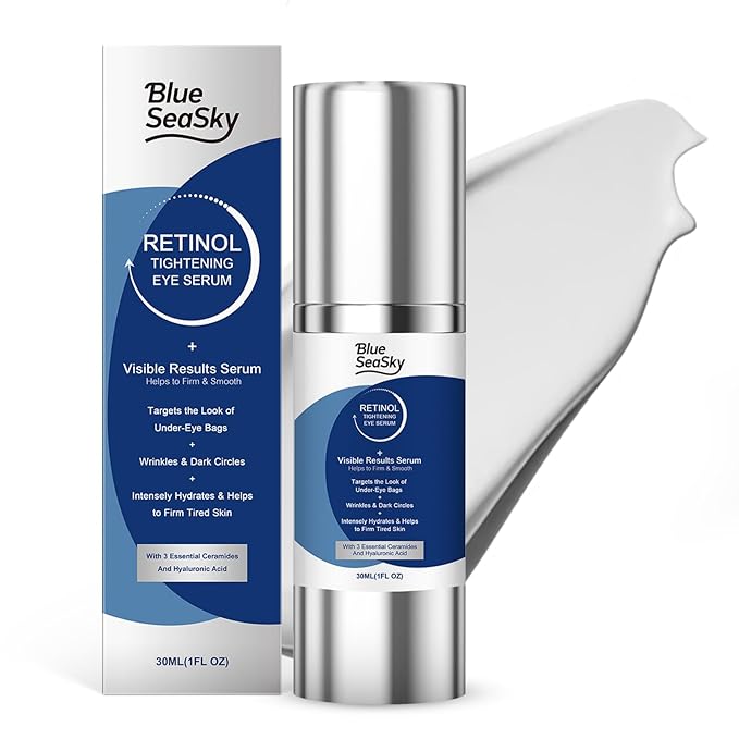 Eye Cream with Retinol Hyaluronic Acid & Niacinamide,3-in-1Eye Serum for Under Eye Bags & Puffiness Remover,Dark Circles,Wrinkles,Fine Lines,Hydrating & Brightening Eye Treatment for Men Women