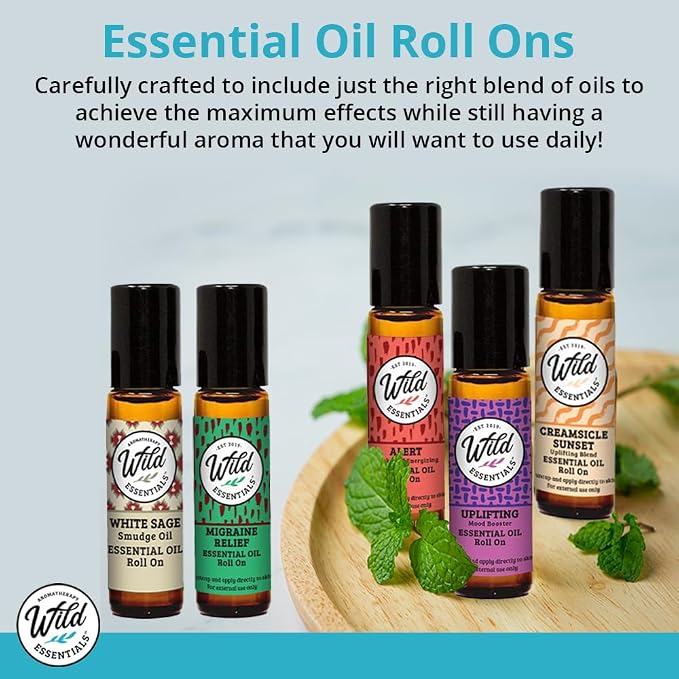 Wild Essentials Wake The F Up Essential Oil Roll On, 10ml for Energizing, Alert Made with 100% Pure, Premium Grade Essential Oils and Organic Jojoba Oil, Ready to Use, Moisturizer, All Natural