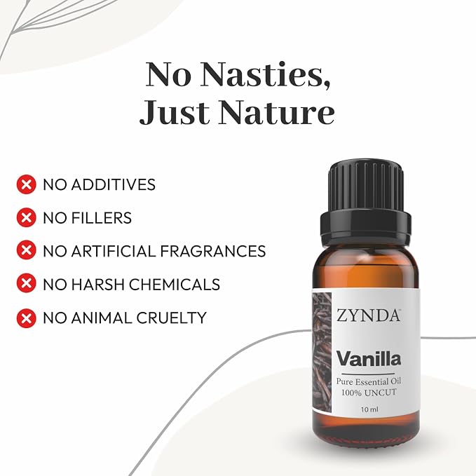 Vanilla Essential Oil for Skin Capturing Invigorating Botanicals - Luxurious 10ml Soothing Massage Vanilla Oil for Total Relaxation and Delight - Essential Oils Unveil Your Skin Natural Radiance