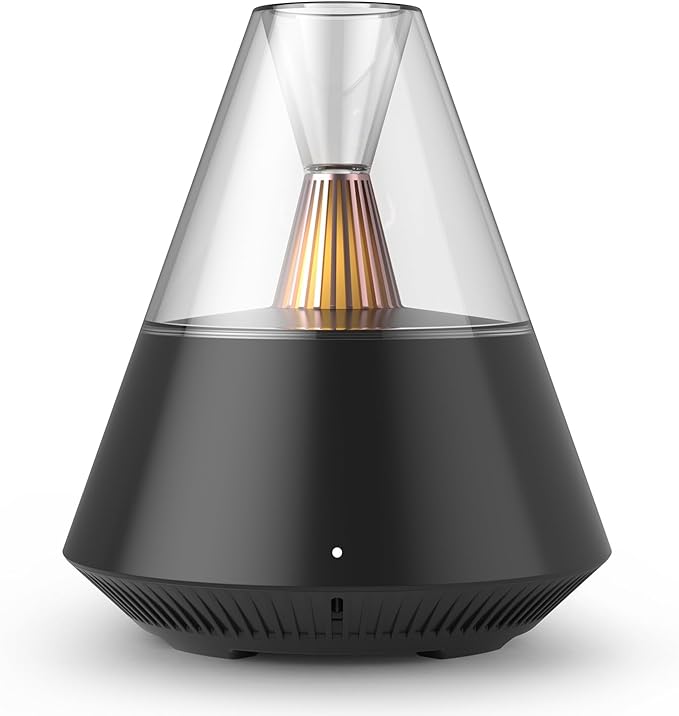 Ultrasonic Essential Oil Diffuser, 150ML Modern Aromatherapy Diffuser with Candle Light, 2 Mist Mode, Remote Control, Auto-Off, Small Cool Mist Humidifier for Home Bedroom Office Yoga, Black