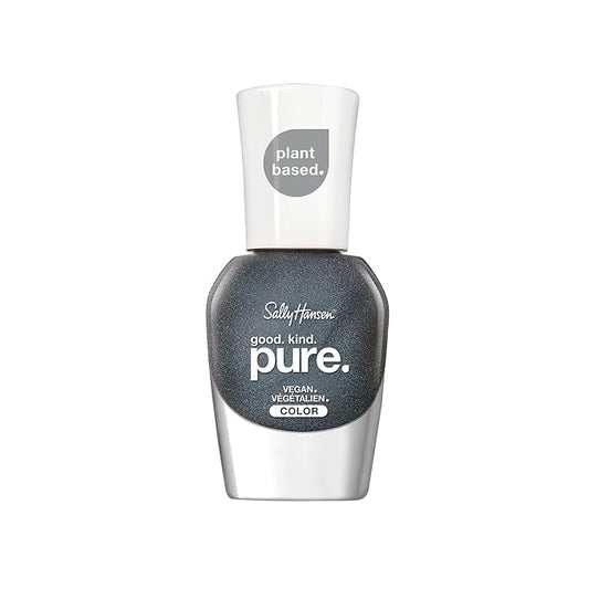 Sally Hansen Good. Kind. Pure. Nail Polish | Plant-Based, Vegan, 16-Free Formula | Opaque, Shimmery | 400 Lava Rocks | Dark Grey Nail Color